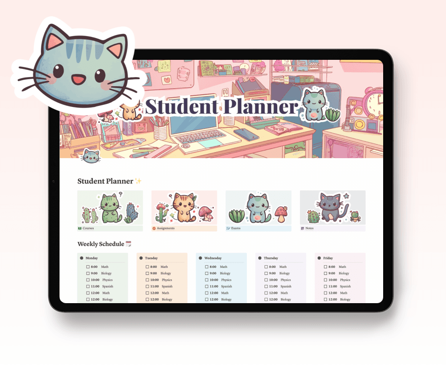 Notion Student Dashboard & School Management