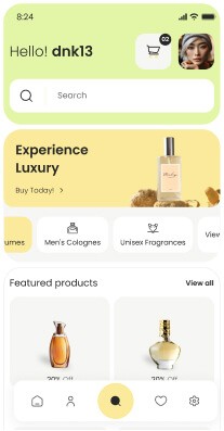 Luxury shopping mobile app design