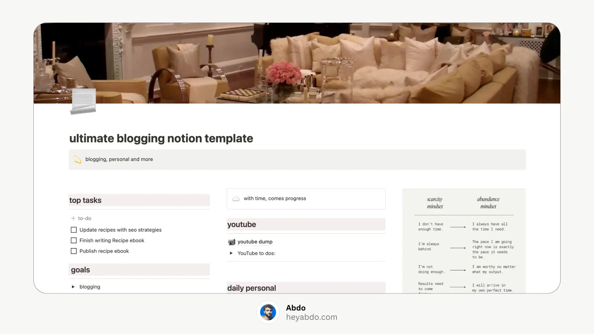 Aesthetic Blogging Notion Template