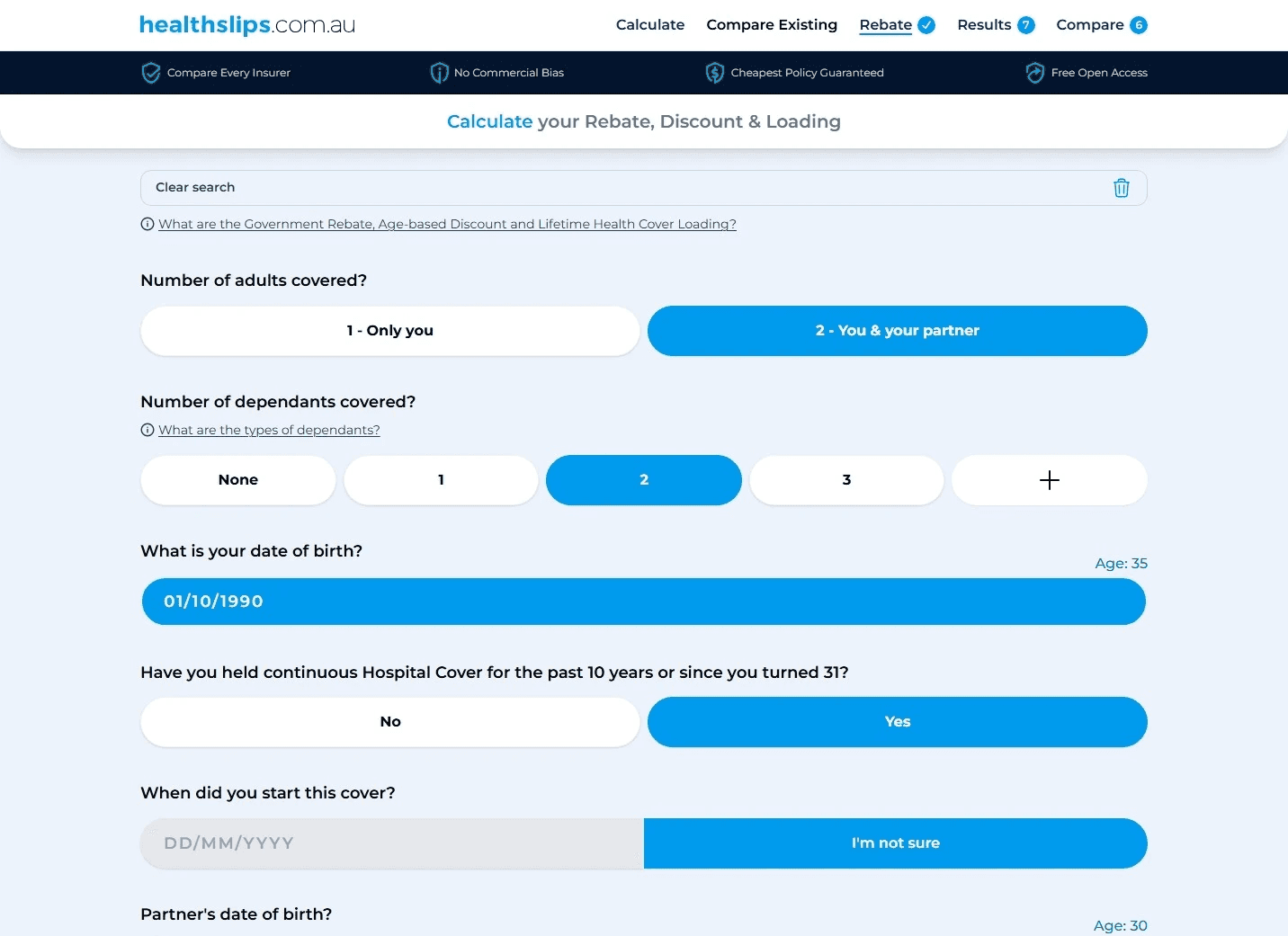 Healthslips calculator app After the UX design & UI audit