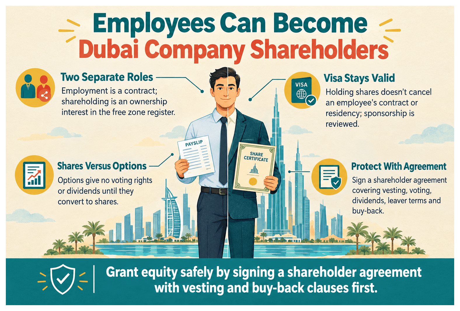 Infographic: Can an Employee Become a Shareholder in Your Dubai Company