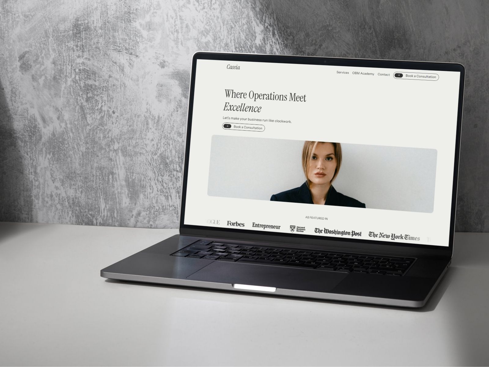 Homepage for Cassia an OBM premium website template