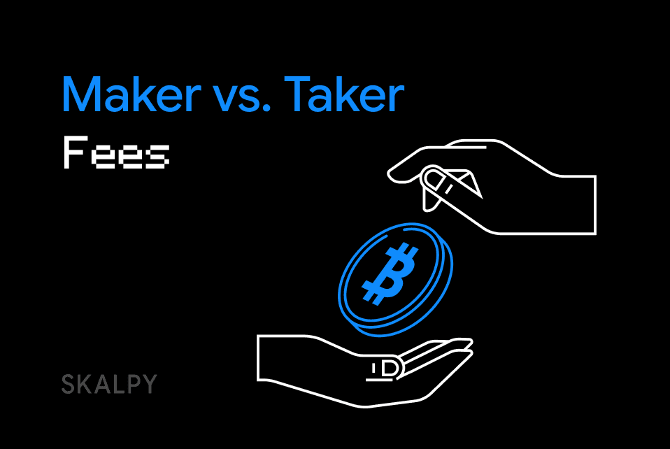 A sleek digital order book interface comparing maker limit orders and taker market orders.