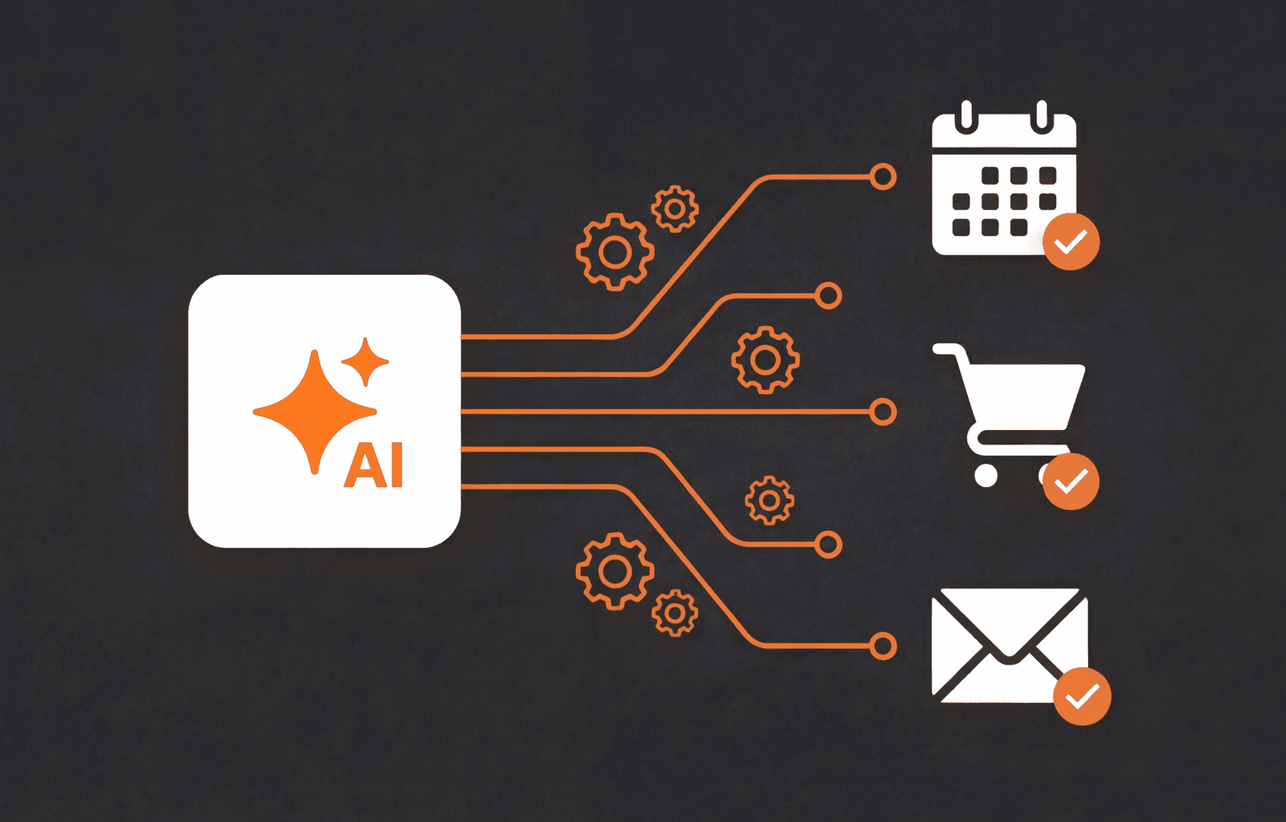 기능을 수행할수 있는 AI 에이전트를 형상화한 일러스트.