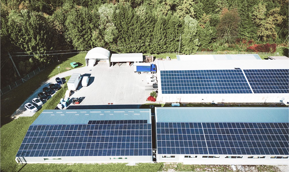 solar panels on the roof