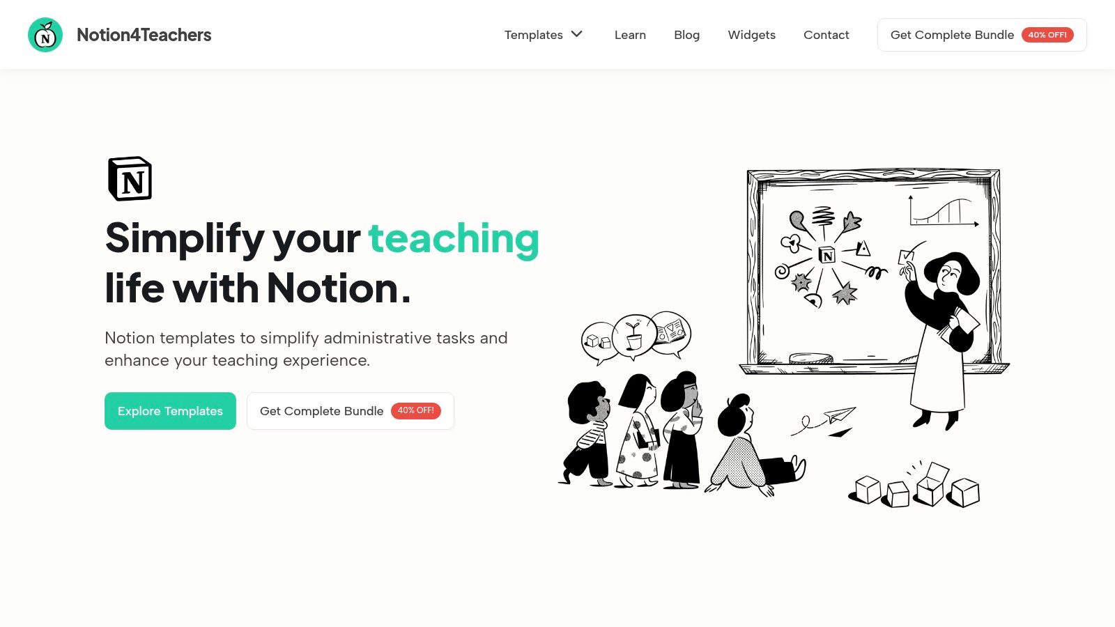 Screenshot from https://www.notion4teachers.com