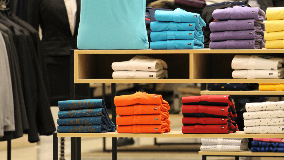 A display of clothes at a retail store in Malaysia