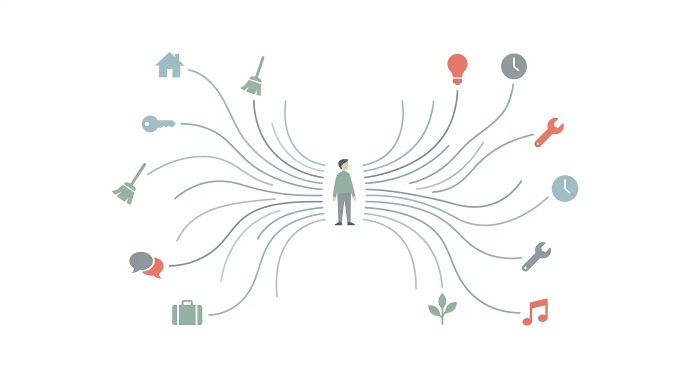 An illustration of one person at the centre of many incoming lines, showing every request routing to a single host.