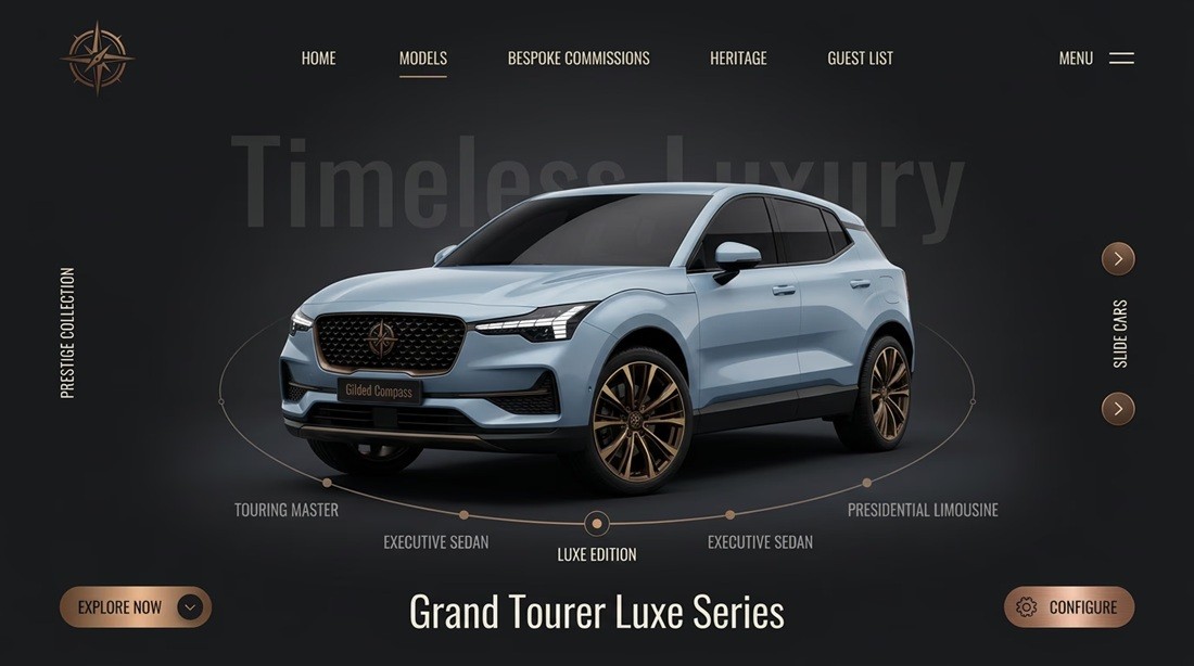 Car digital twin experience 3D automotive with various configuration options