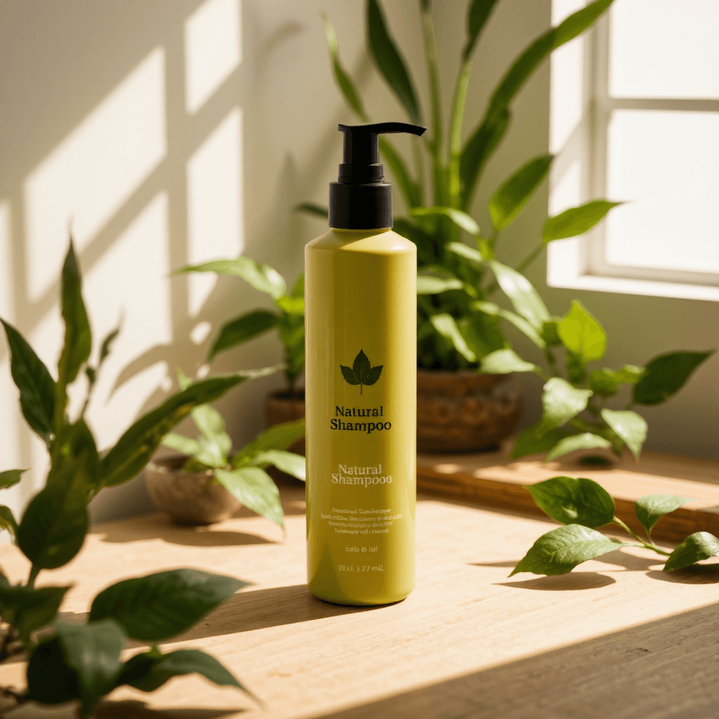 product photography of a bottle of shampoo