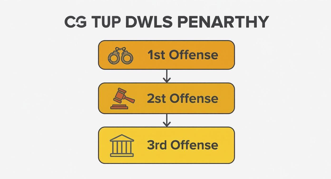Infographic about What are the Penalties for Driving with a Suspended License?