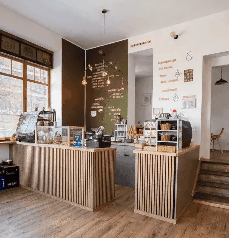 Moderner Innenraum des Café CADE München