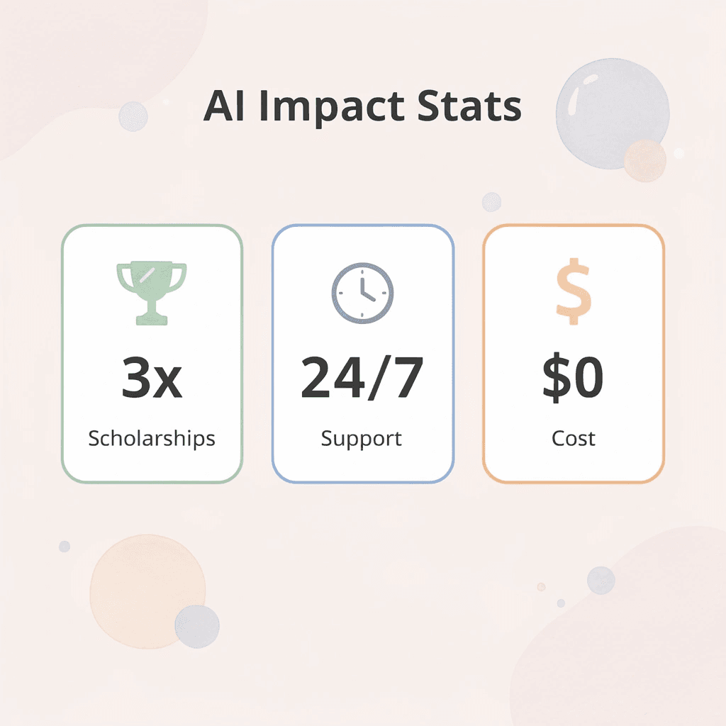Statistics showing AI counseling impact metrics