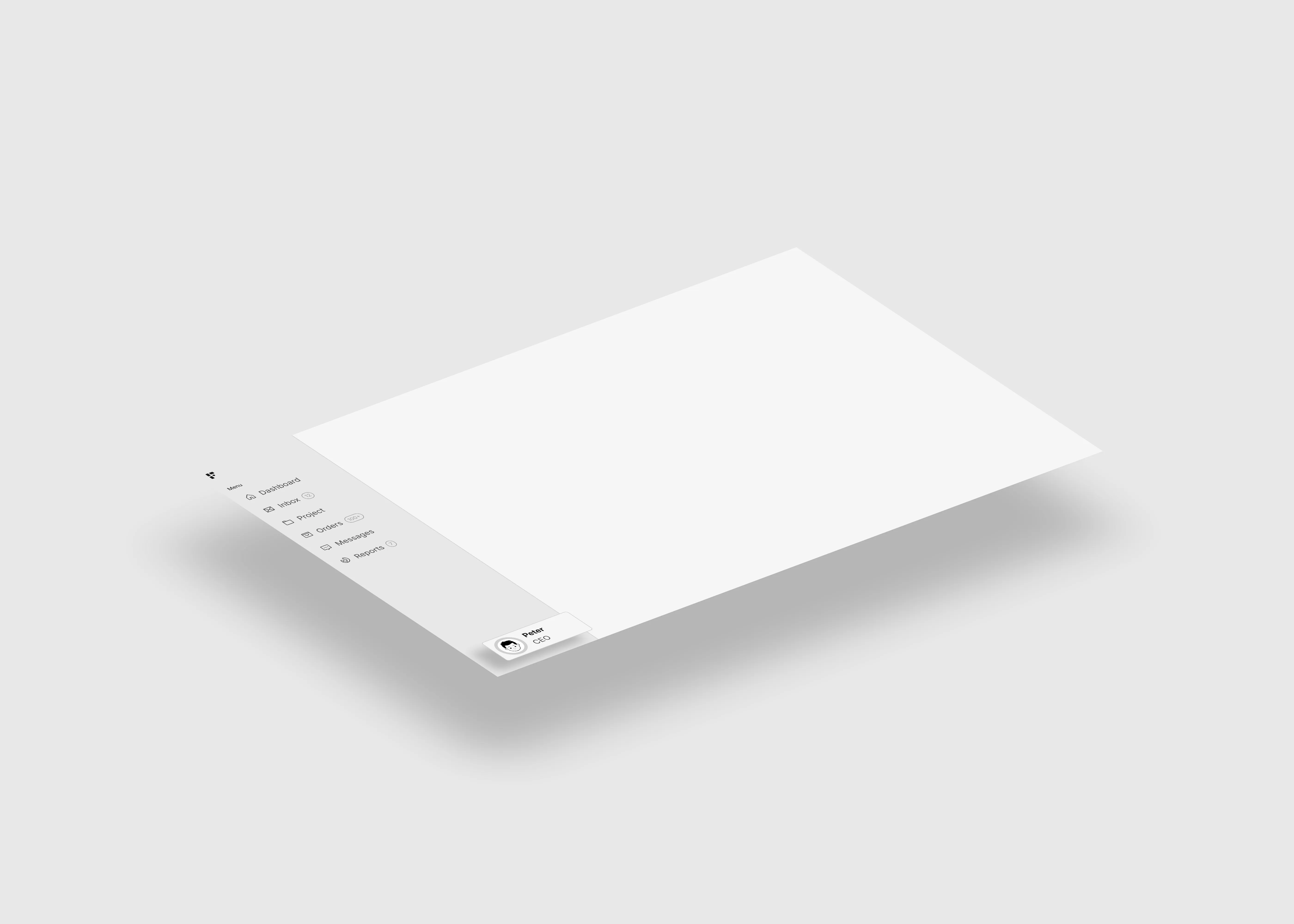 A simple light themed sidebar UI