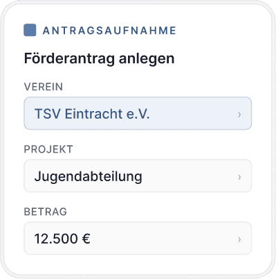 mykori Förderantrag anlegen – digitales Formular in der Fördermanagement-Software
