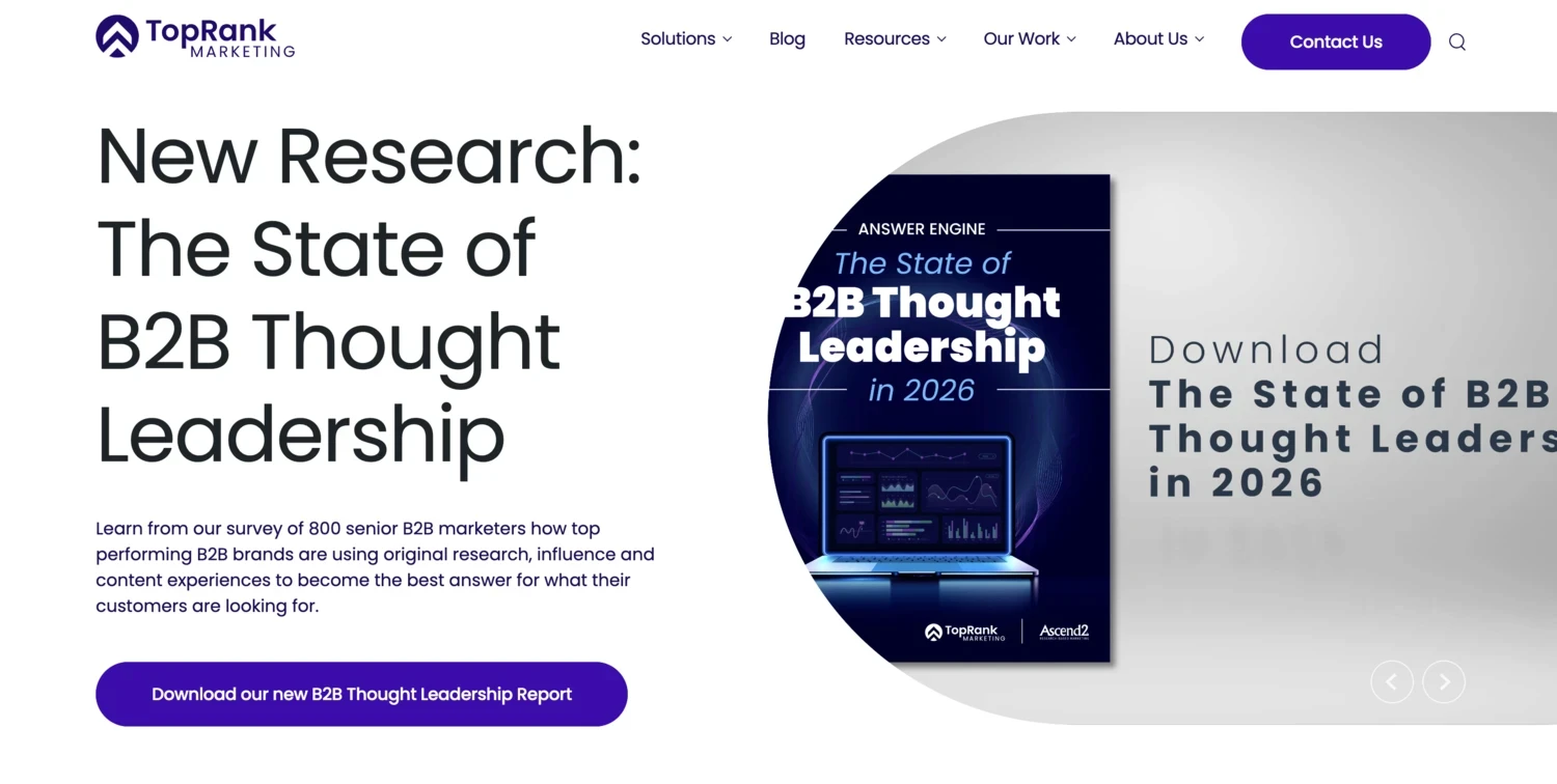 Screenshot of TopRank Marketing 