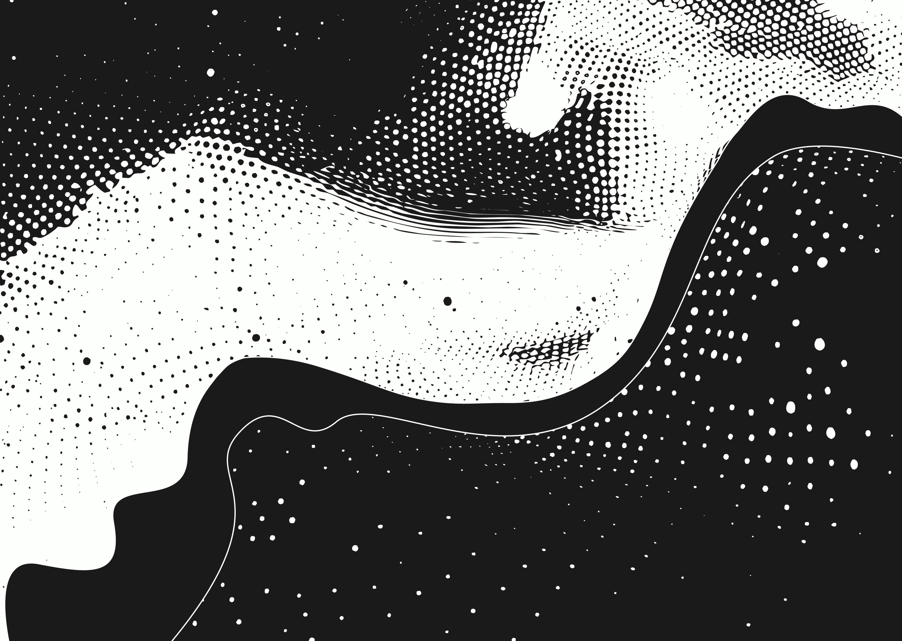 Hero image consisting of a fluid particle pattern.