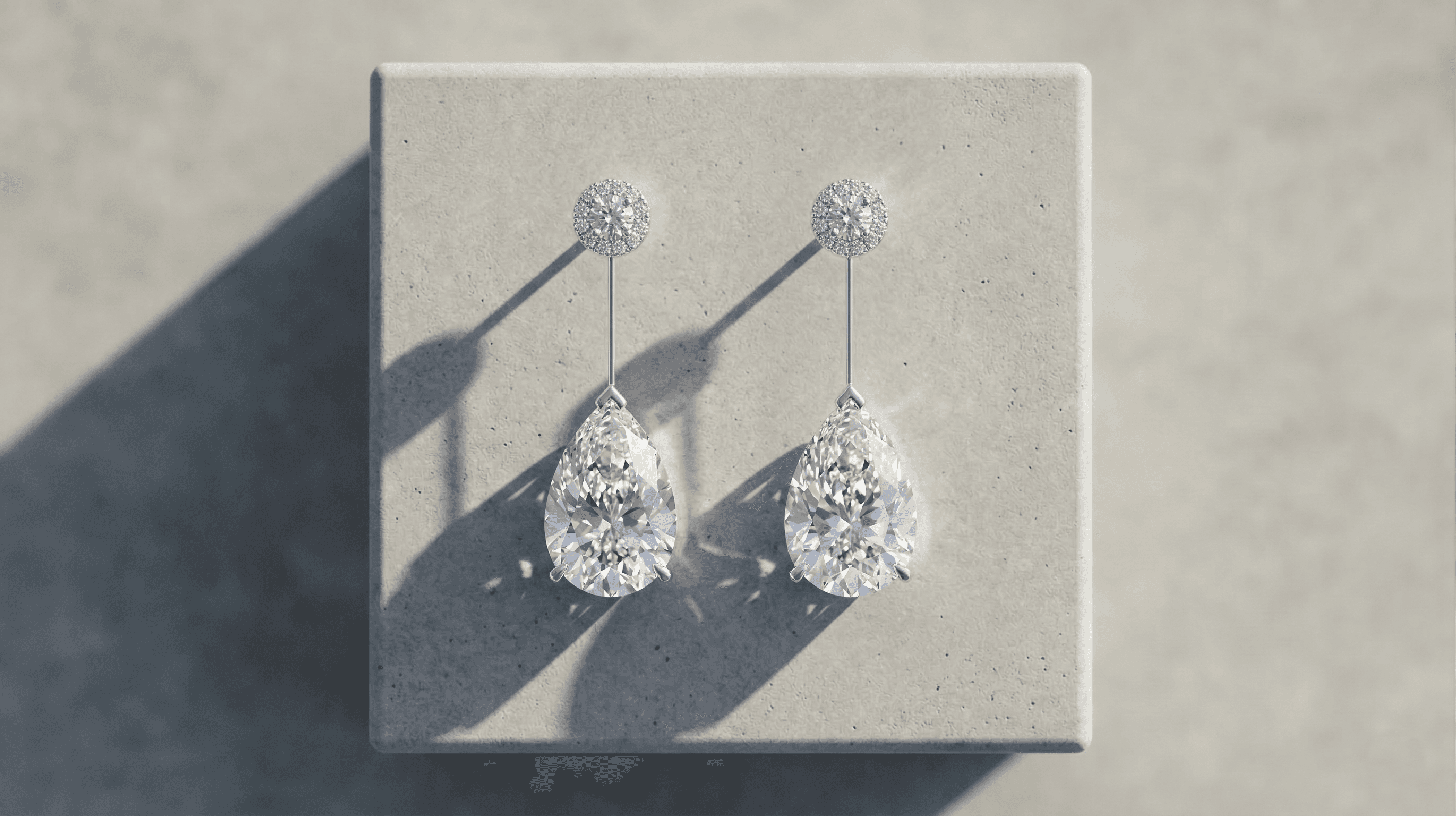 Bespoke diamond drop earrings for wedding ceremony