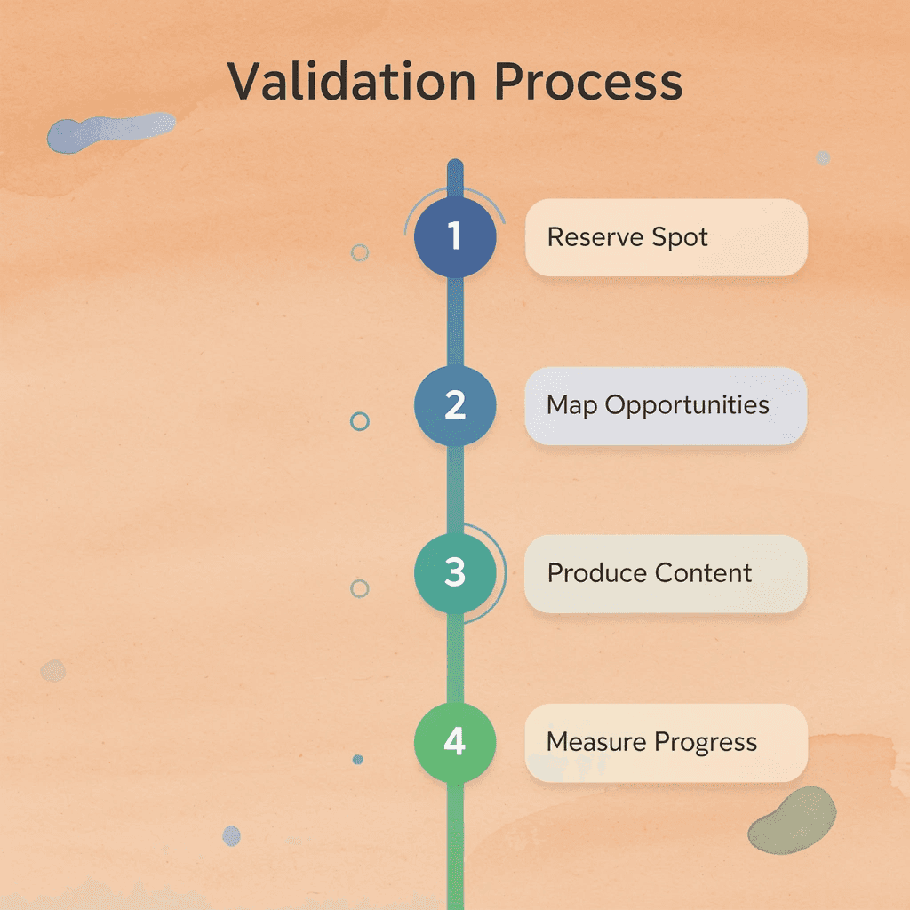 Four-step validation process infographic - Best Content Marketing Agencies
