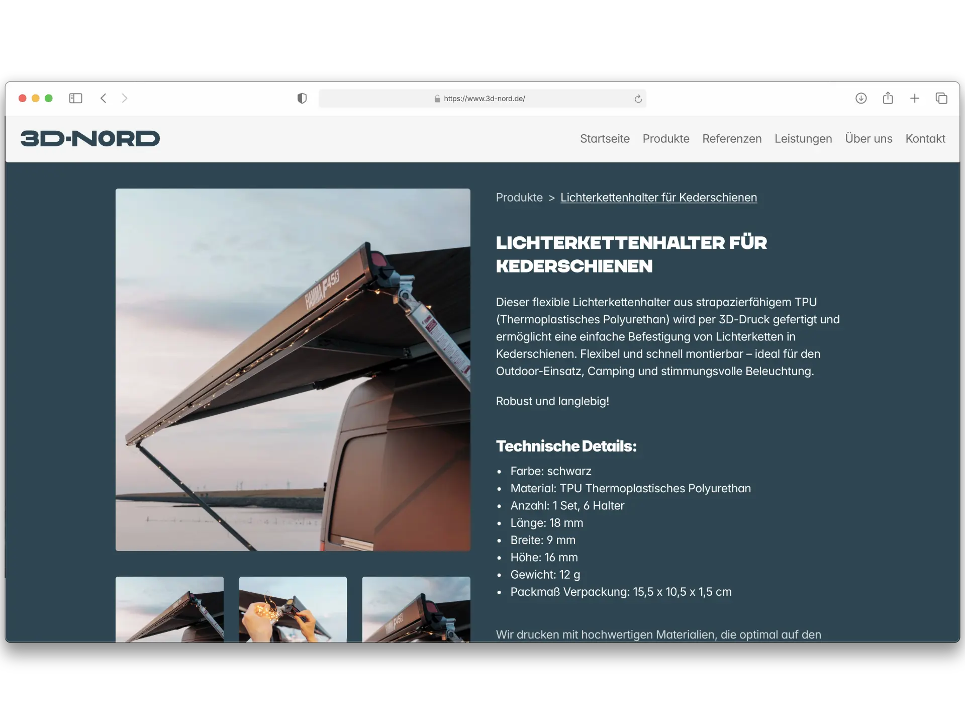 Website von 3D Nord