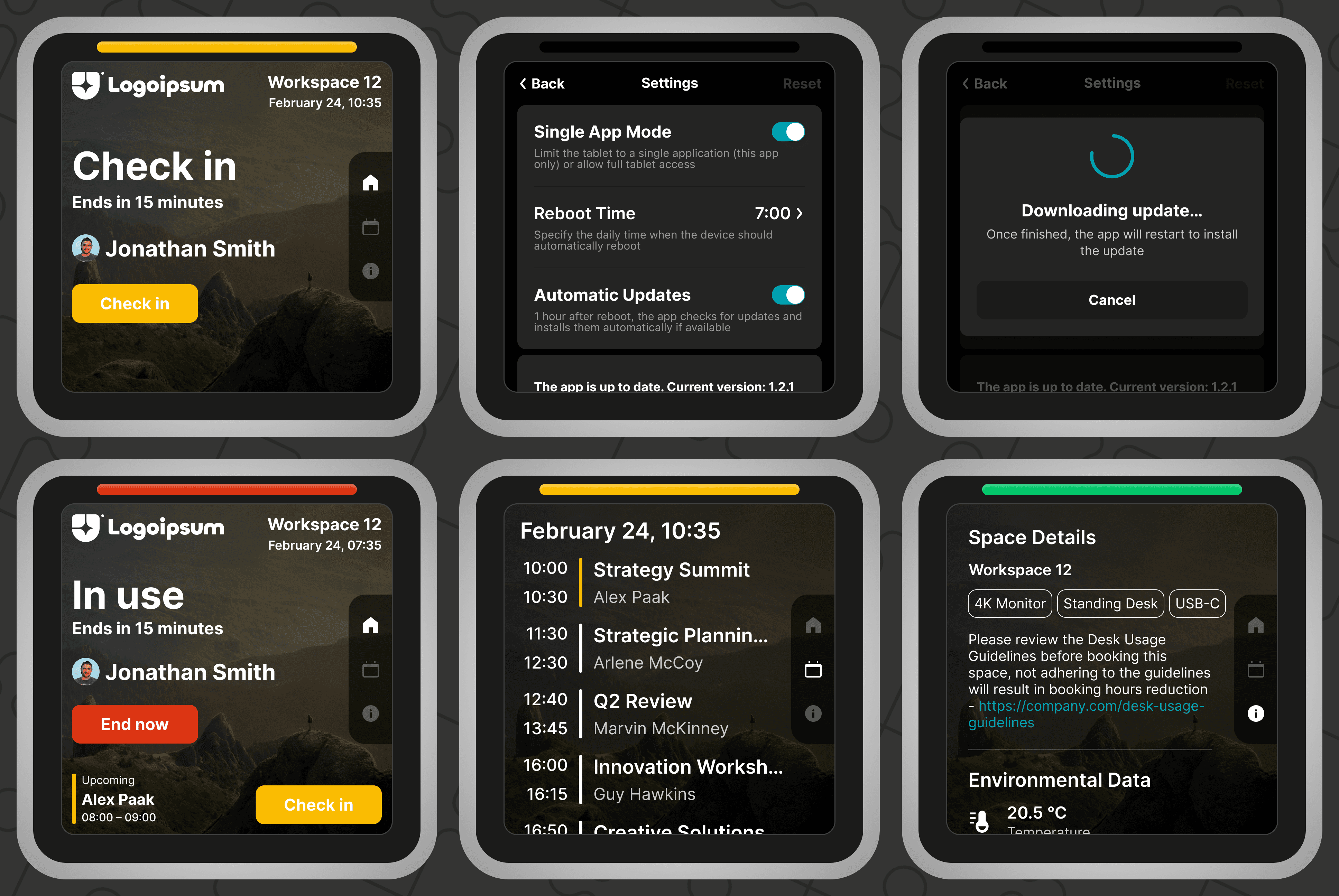Desk Booking Panel UI