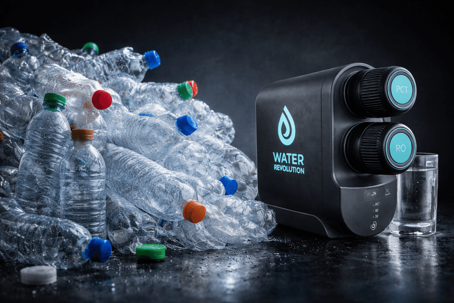 clear plastic bottle on white table