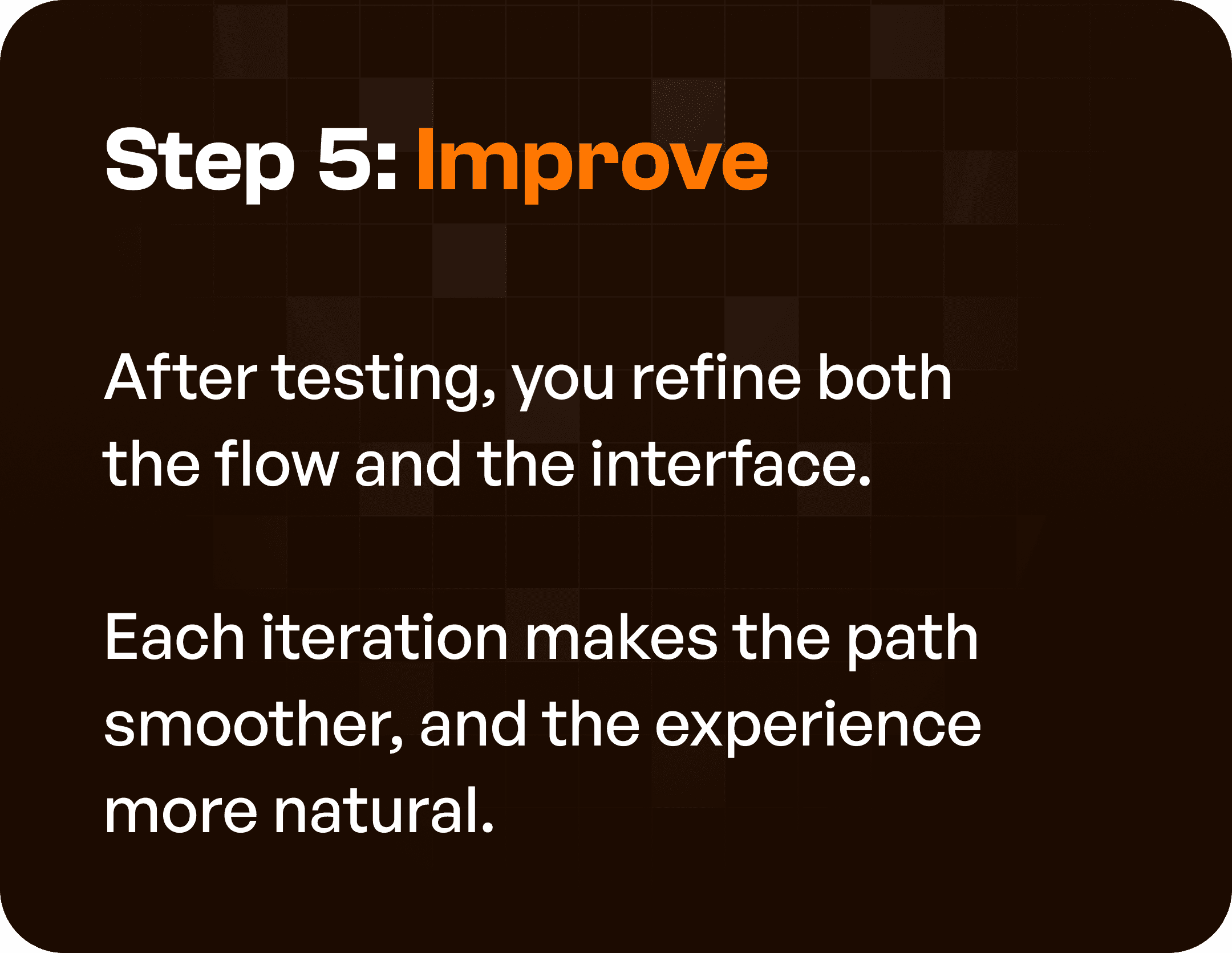 Improve in brief for User Flow