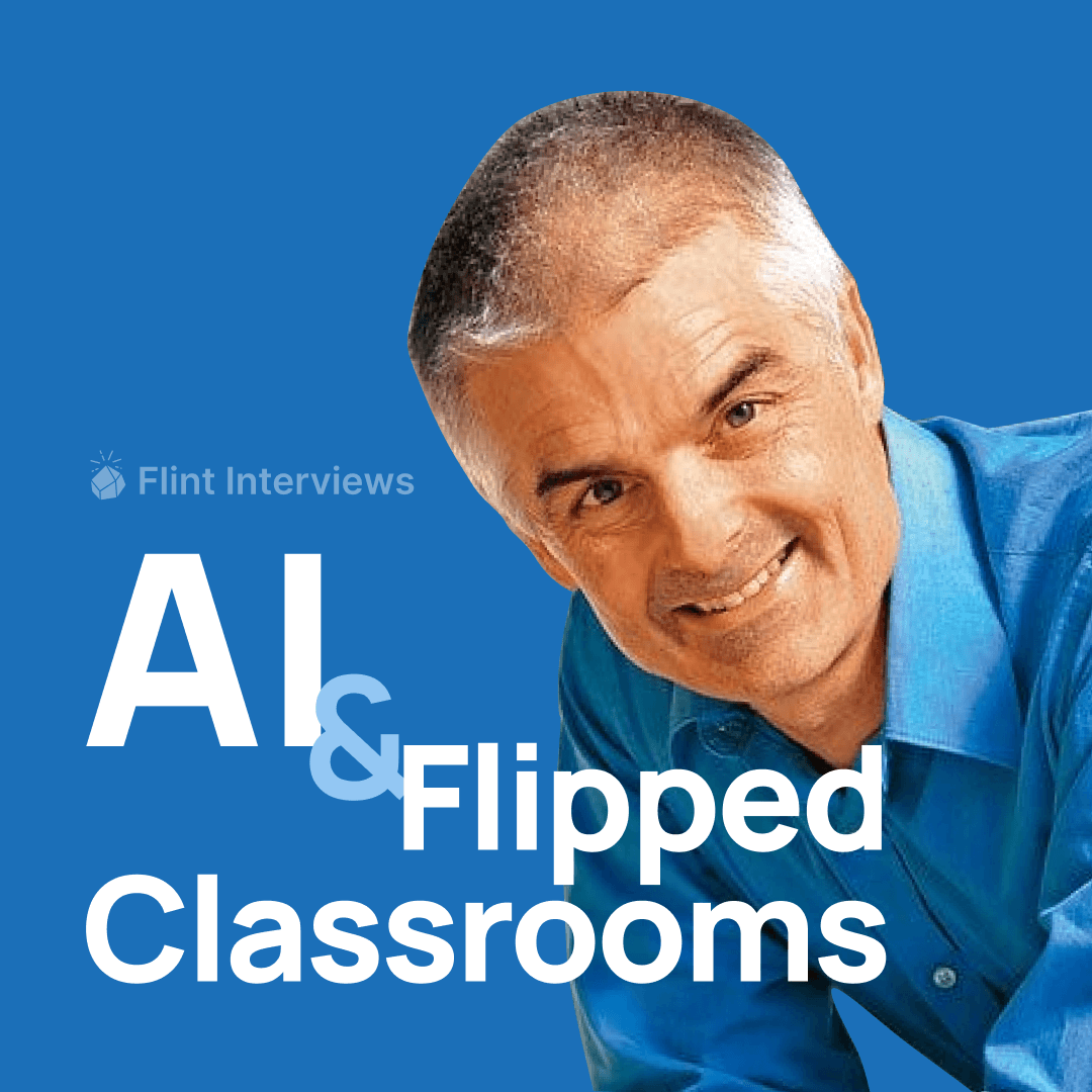 Flinterview cover image with Jon Bergmann about Flipped Classrooms