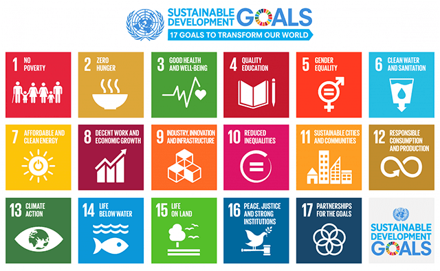 17 un sustainable develpment goals on a chart