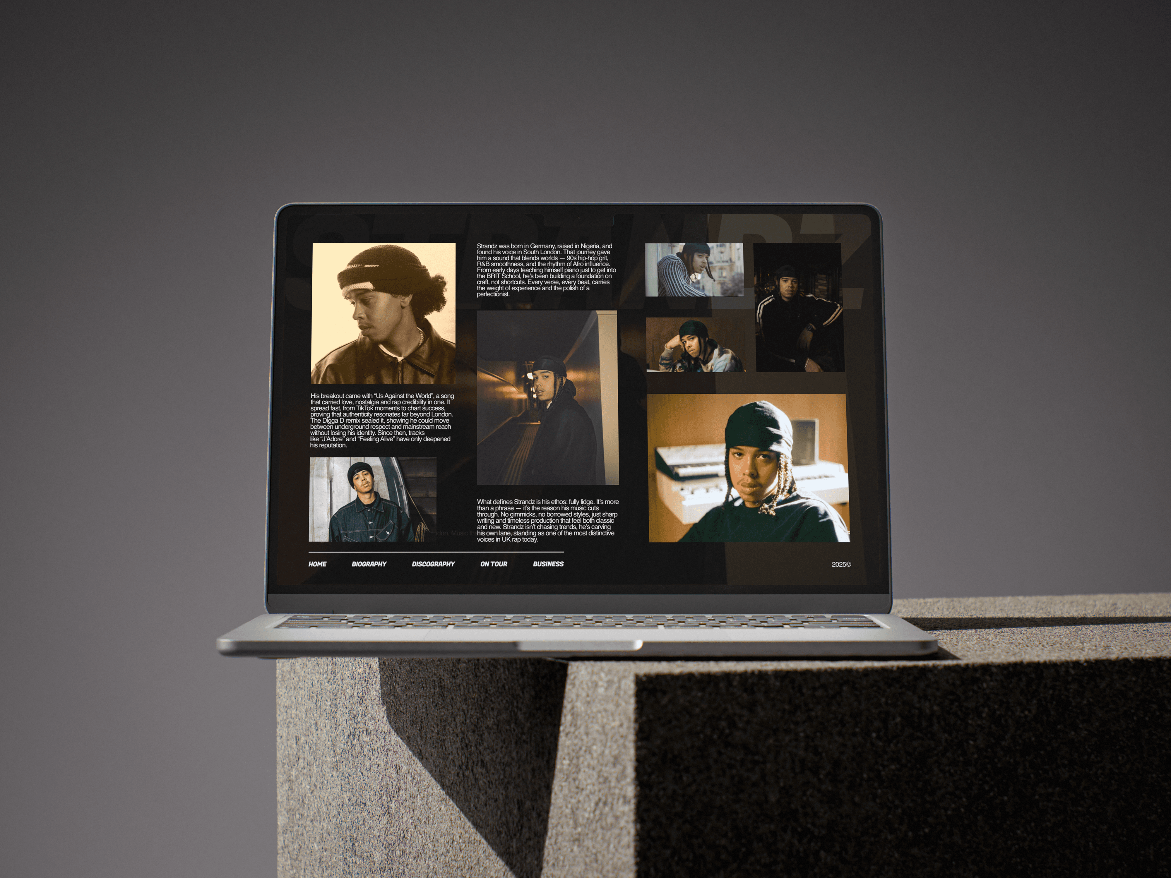 Mockup Strandz Biography Page