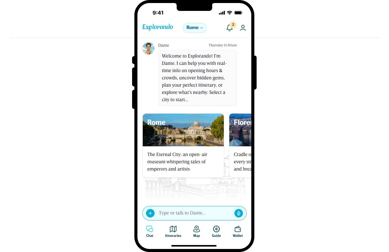 The first version of Esplorando, your personal AI guide art cities, will be&nbsp;launching very soon!