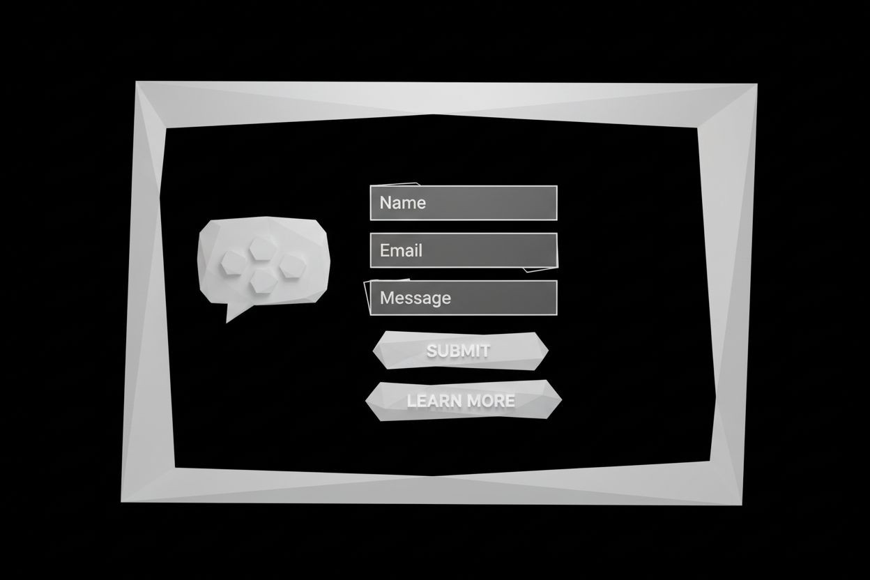 A landing page editor with chat and forms