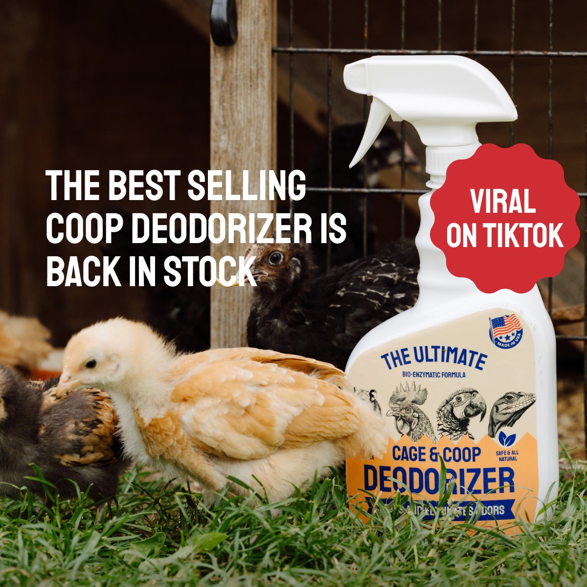 coop cage deodorizer chicken bird spray animal safe