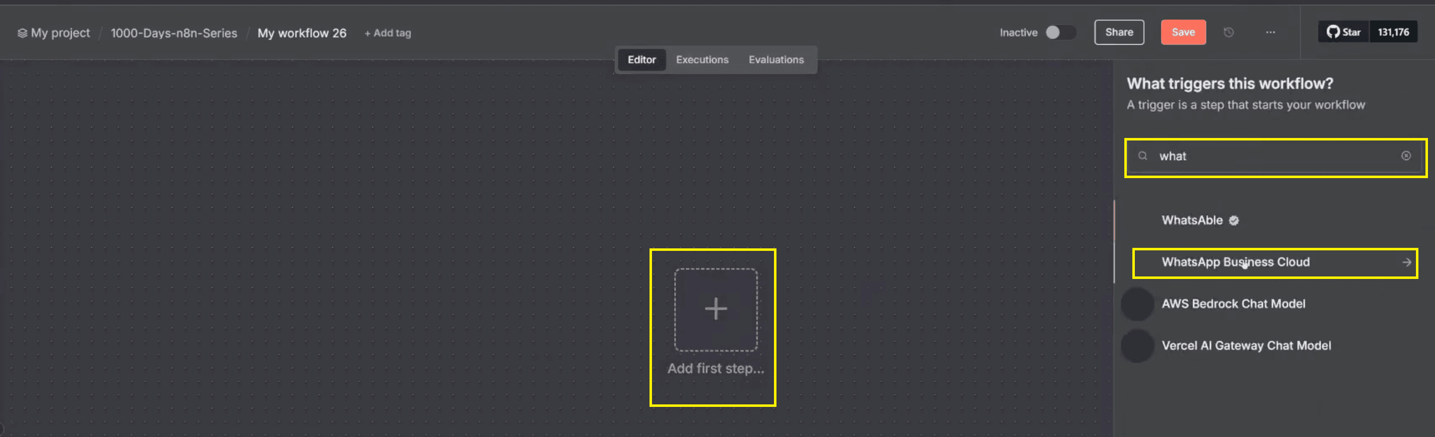 first step - whatsapp business cloud