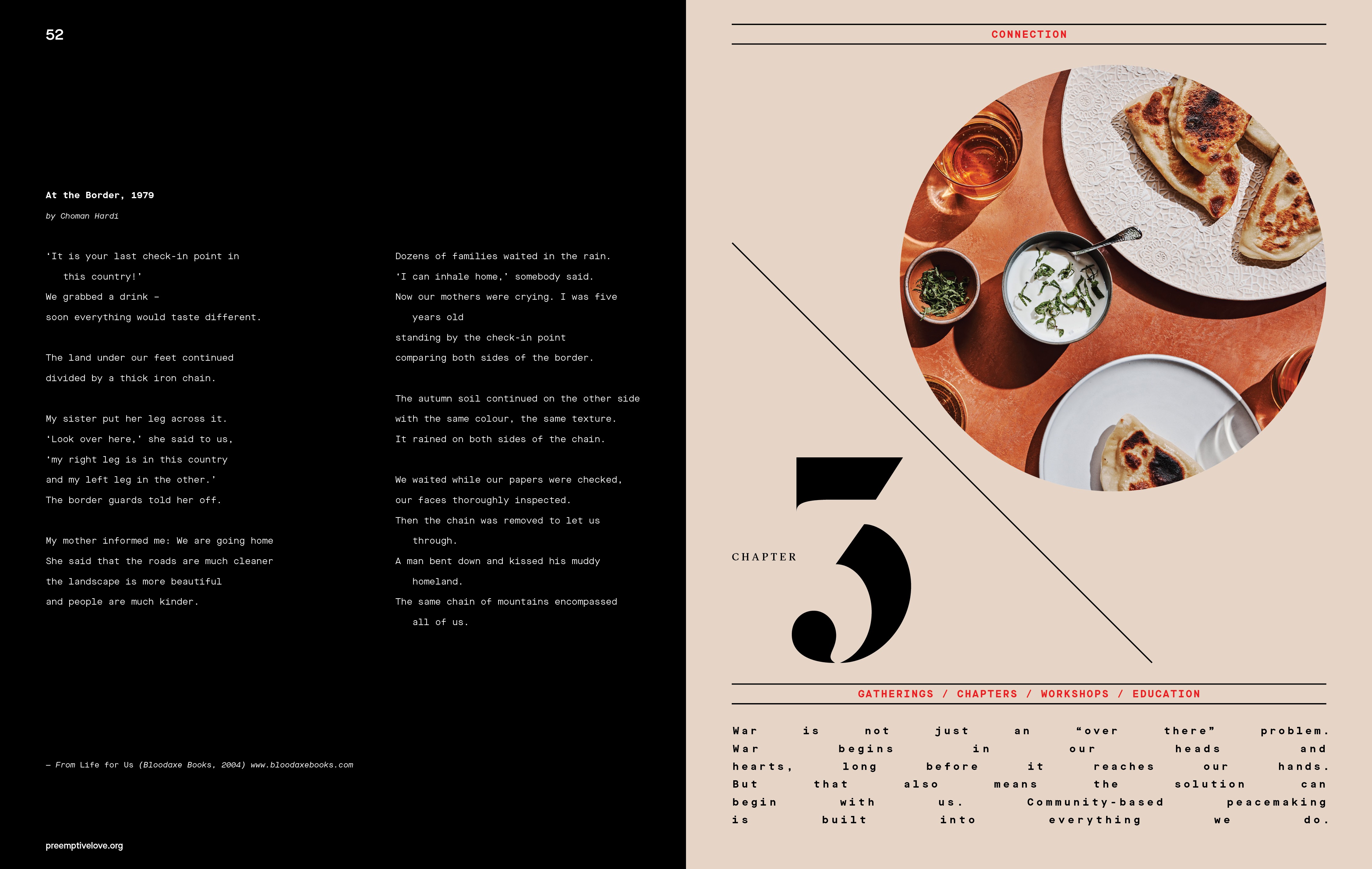 Food magazine spread combining editorial photography with modern typography desig