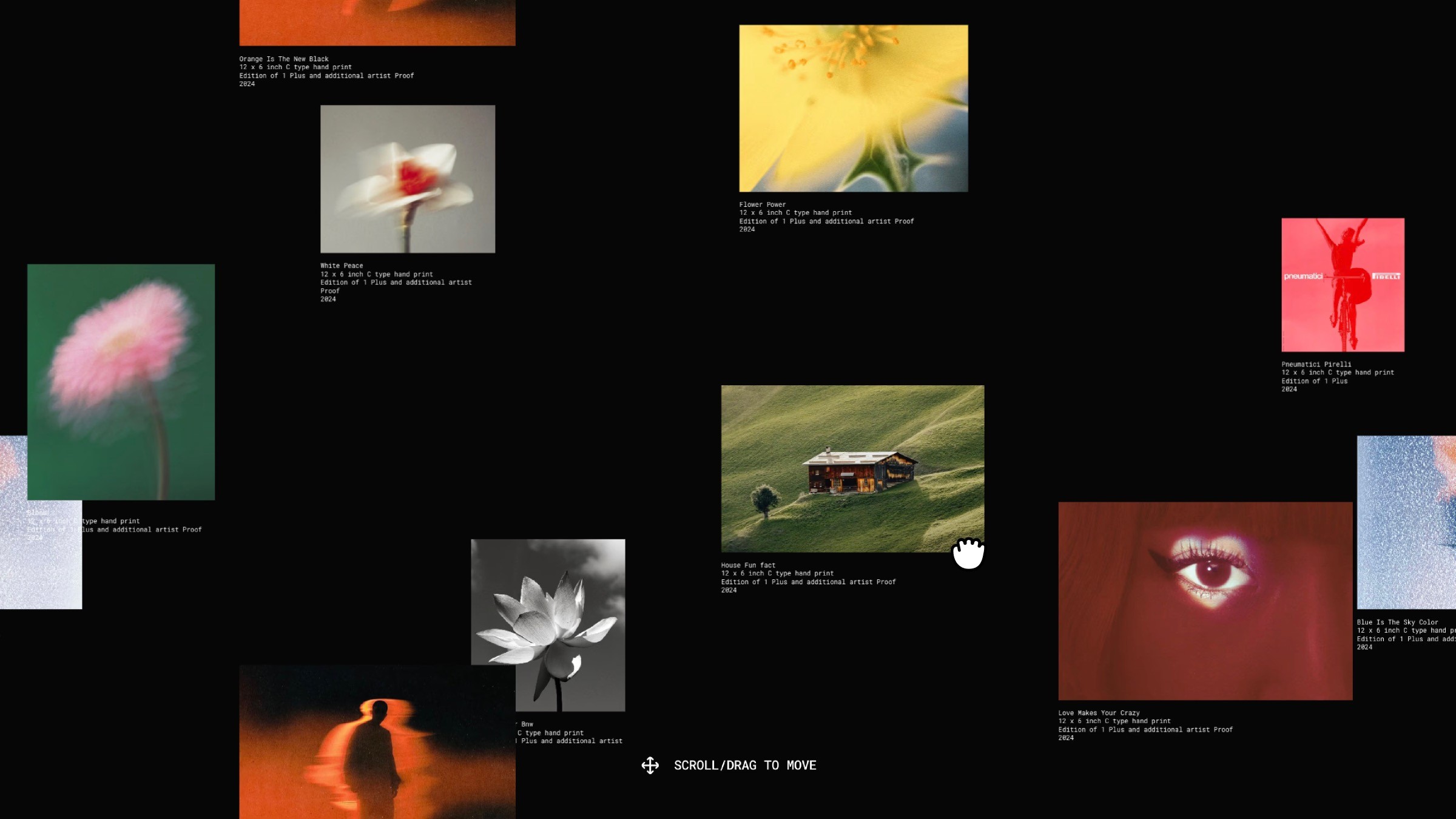 Abstract photography gallery collage on black background