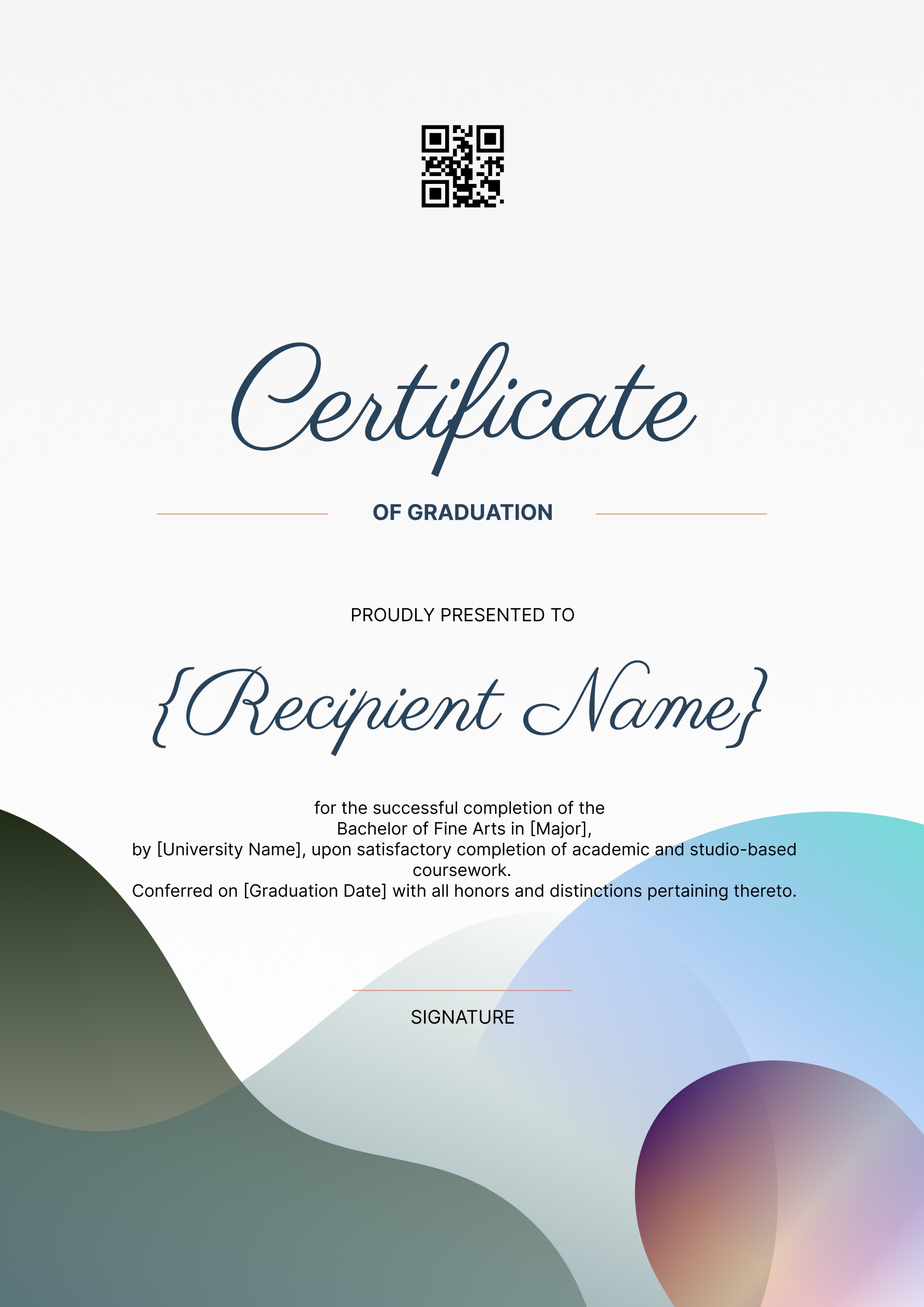 Wauld - Subtle and formal certificate of graduation template