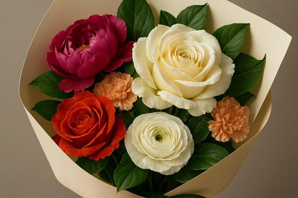 Vibrant mixed flower bouquet