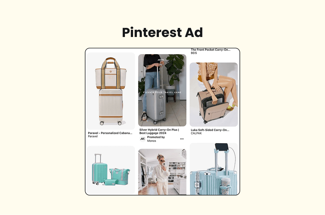 Screenshot of a Pinterest ad