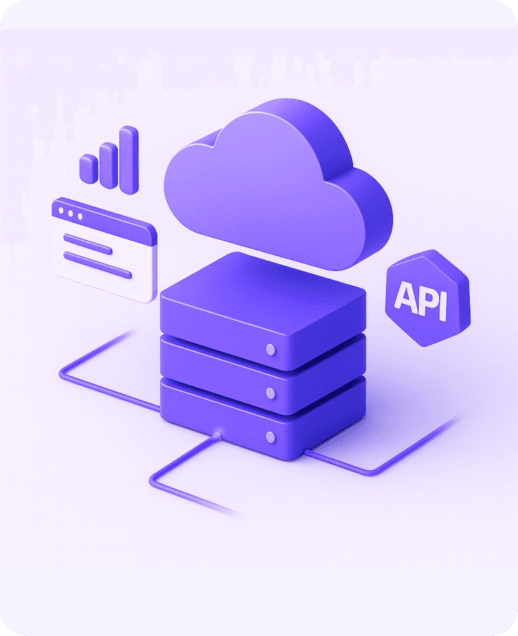 API integration and secure data migration visual for enterprise systems