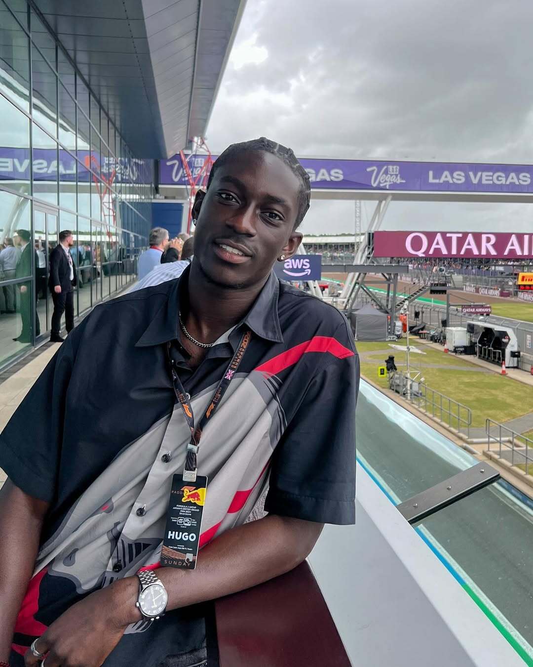 Model and influencer Kanaan Pitan event F1 silverstone hugo