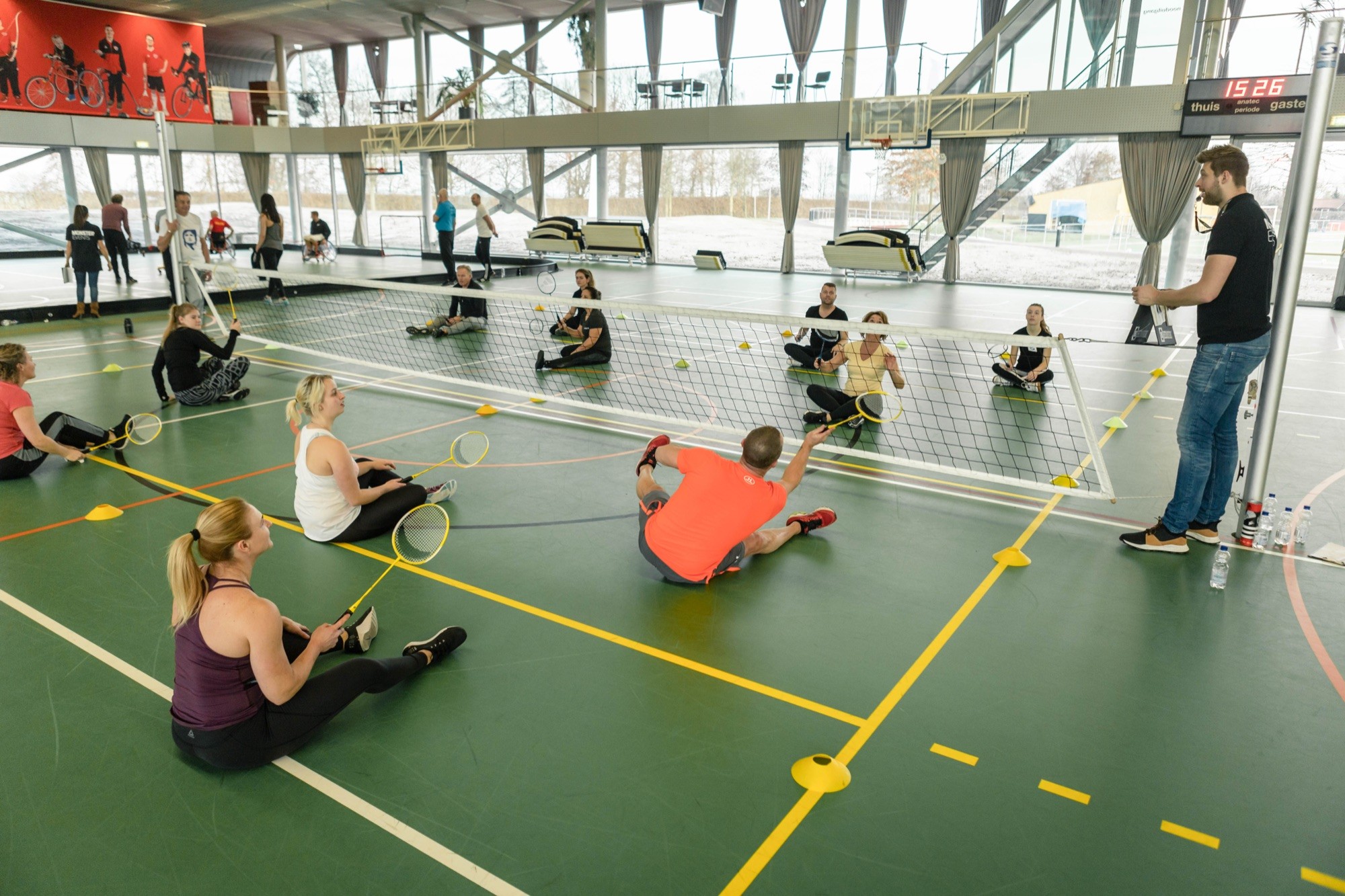 Sitting badminton during the Paralympic Games for companies