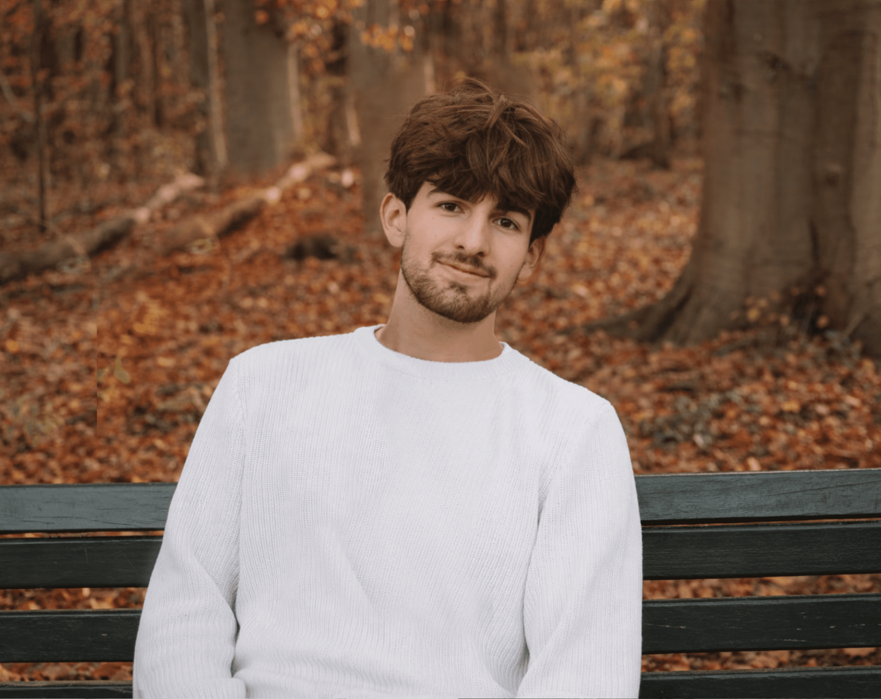 Man sitting on a bench.