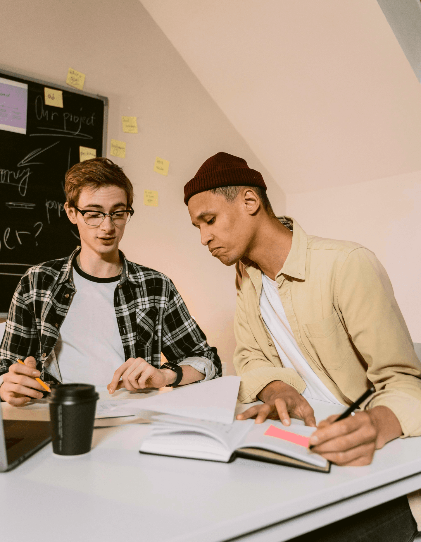 team of 2 people discussing something