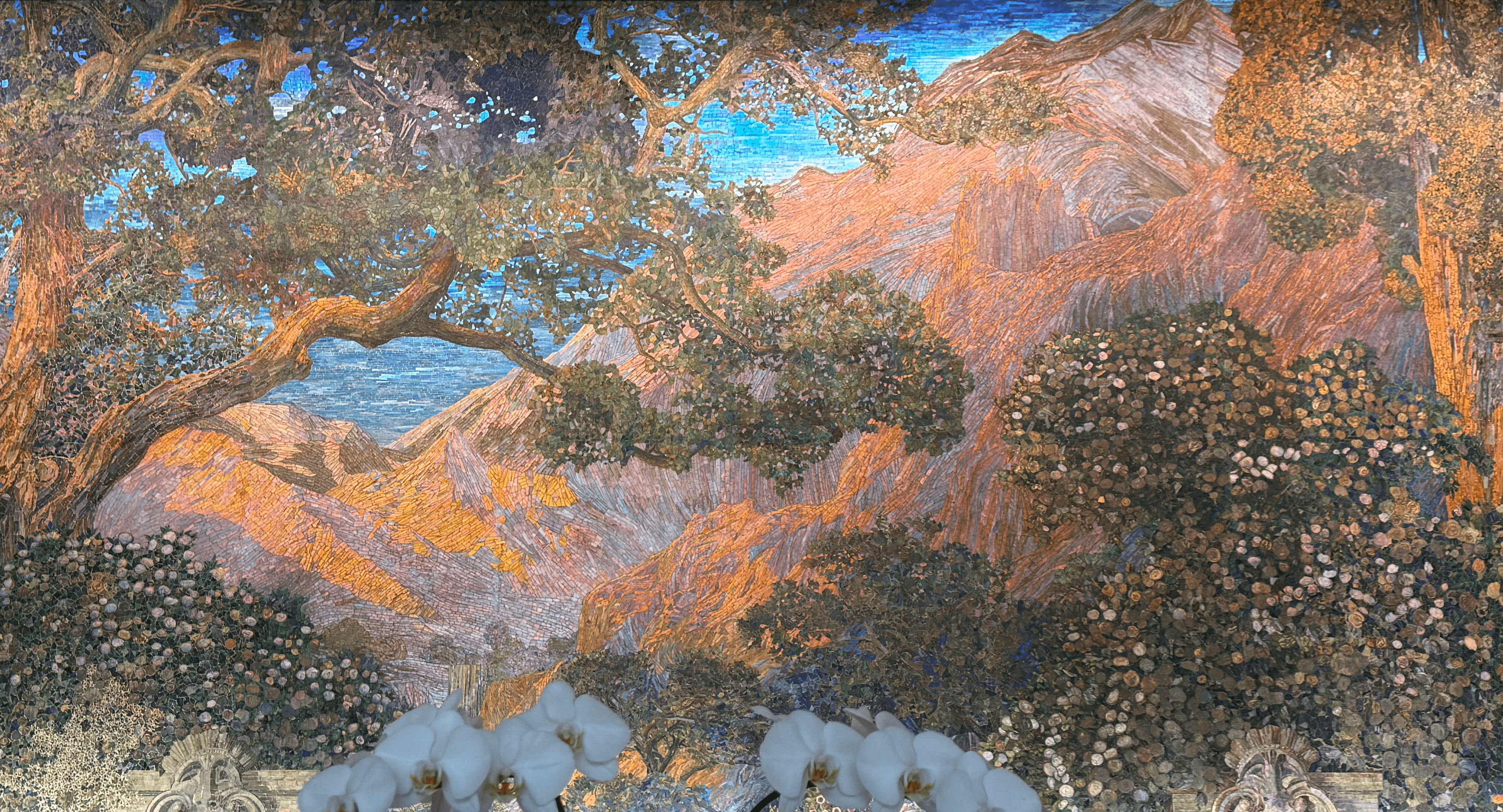 The Dream Garden - a stunning glass mosaic mural located in the lobby of the Curtis Center in Philadelphia, Pennsylvania