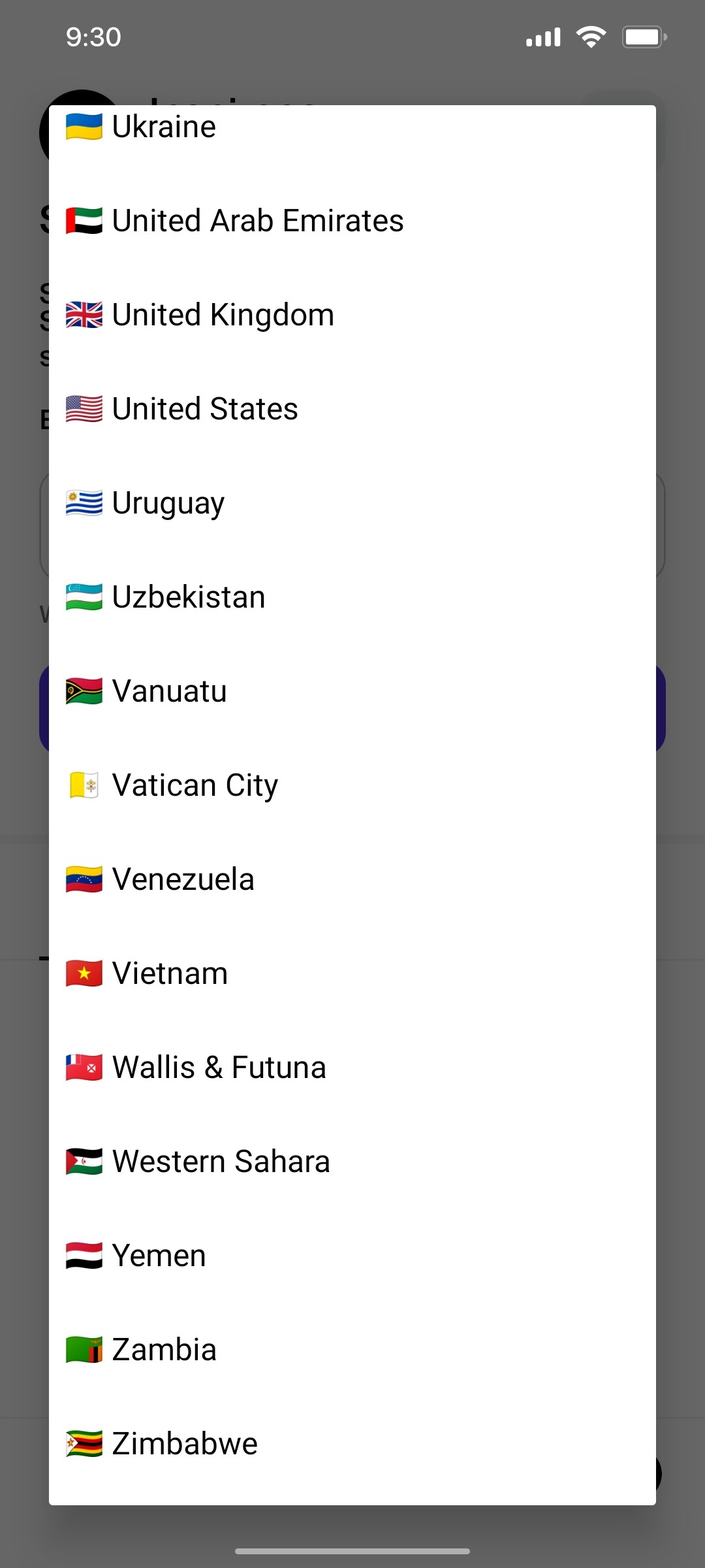 Shop App Select Language Screen