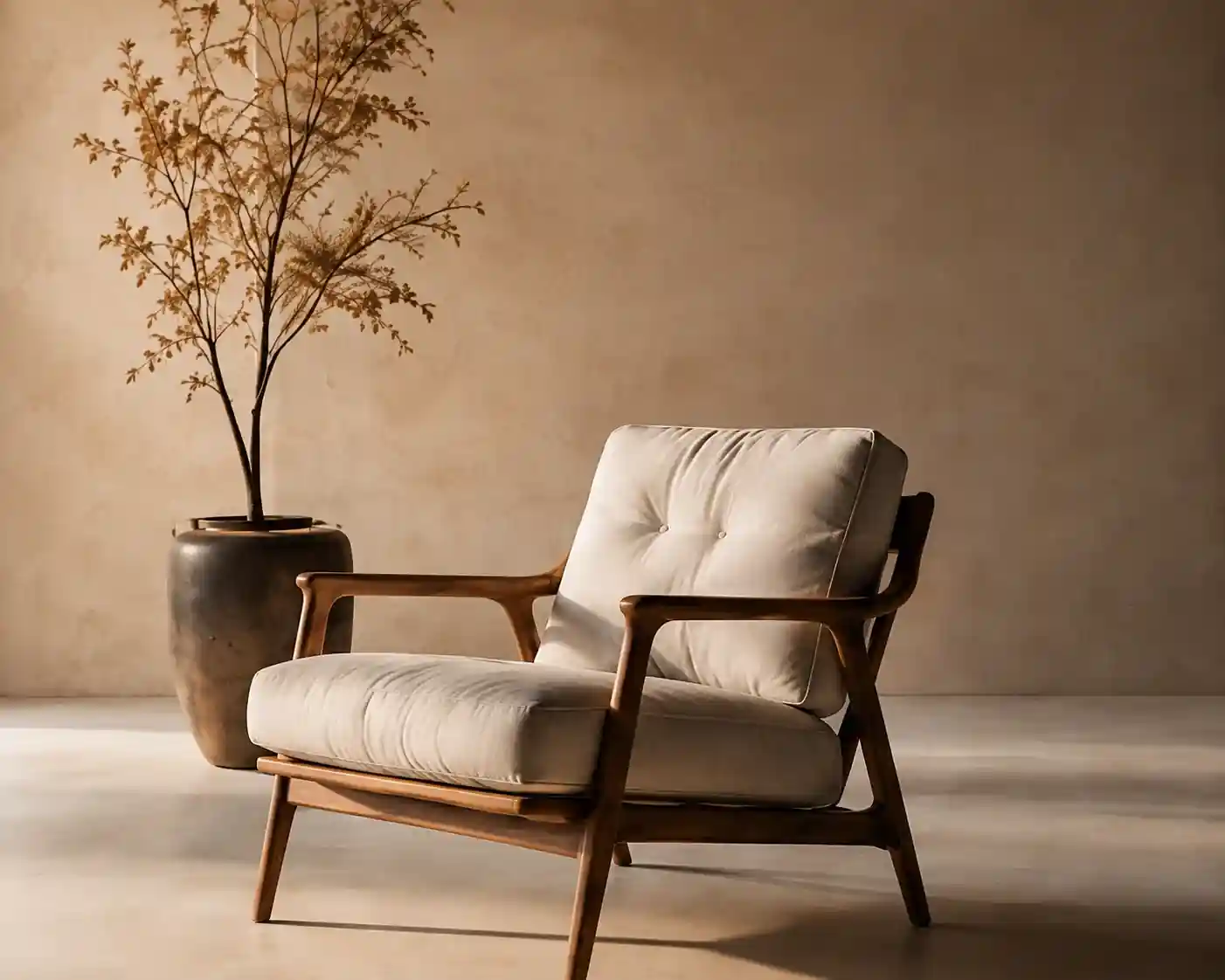 Contemporary lounge chair in a living room