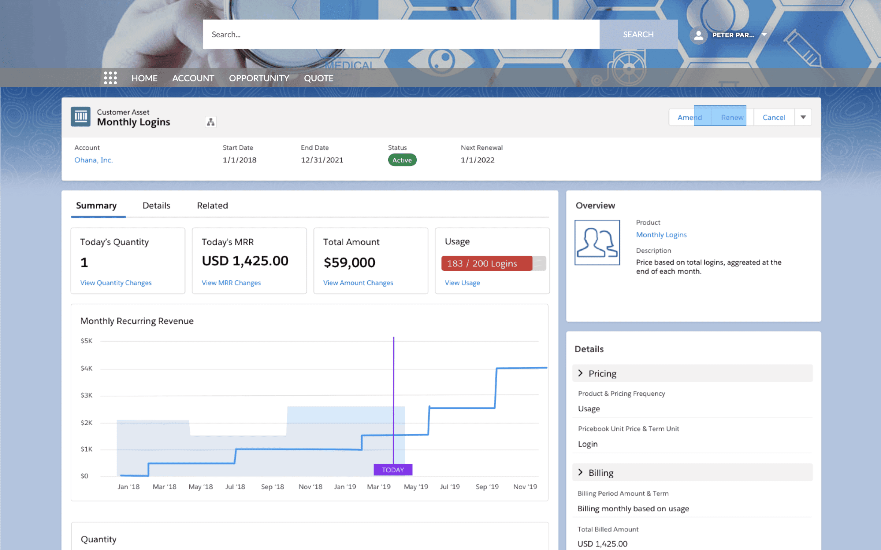 Salesforce Revenue Cloud Platform Screenshot