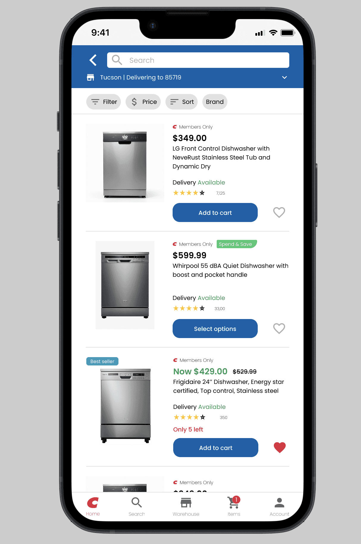 product list page