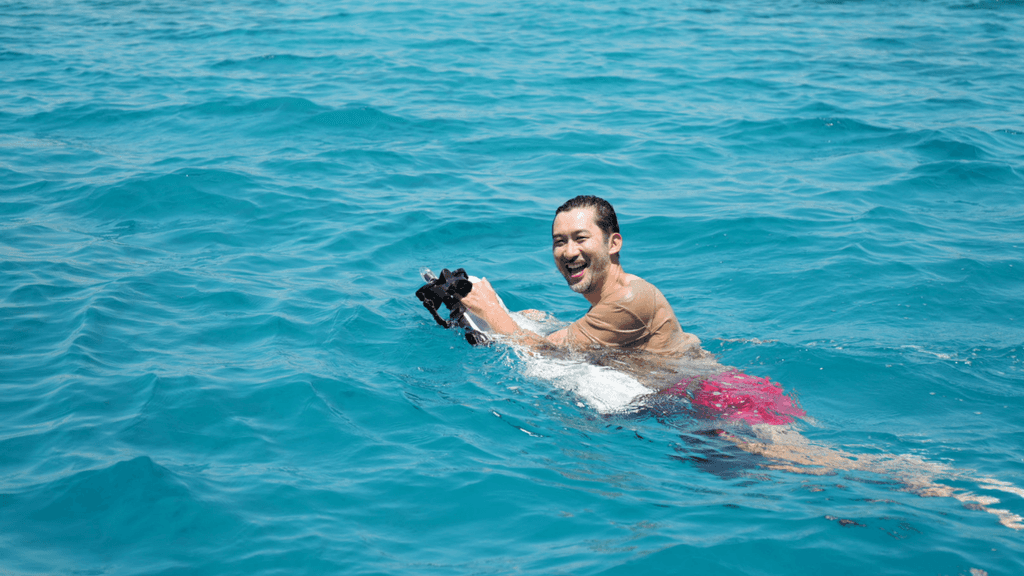 A man surfing